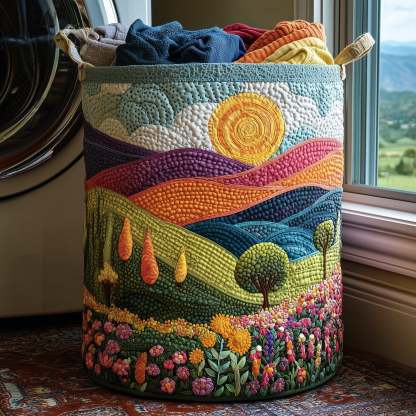 Meadow Heaven Quilted Laundry Basket GFTONL5935