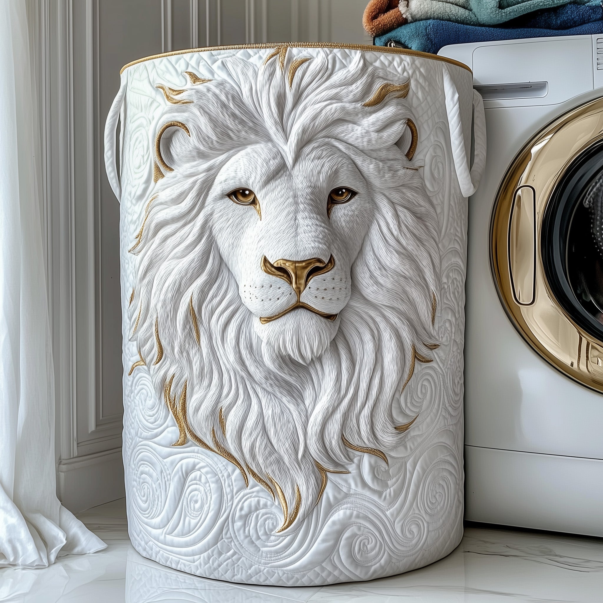 Majesty Lion Quilted Laundry Basket GFTONL6314