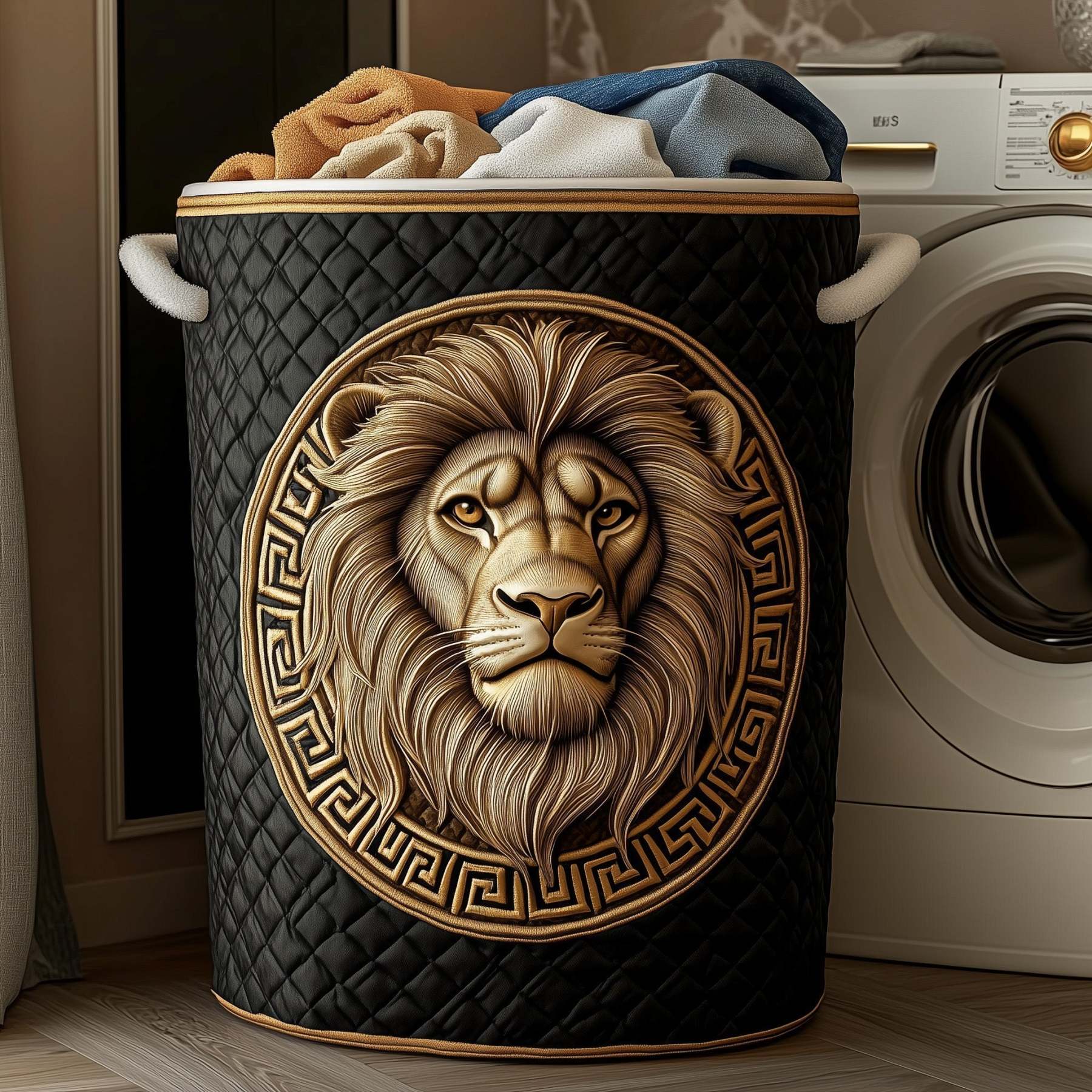 Majesty Lion Quilted Laundry Basket GFTONL6316
