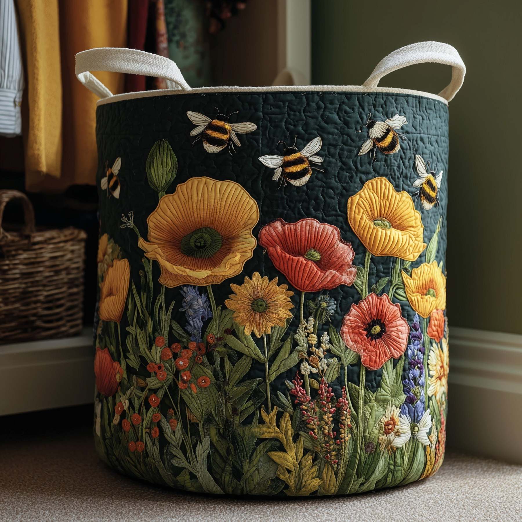 Bumble Haven Quilted Laundry Basket GFTONT2684