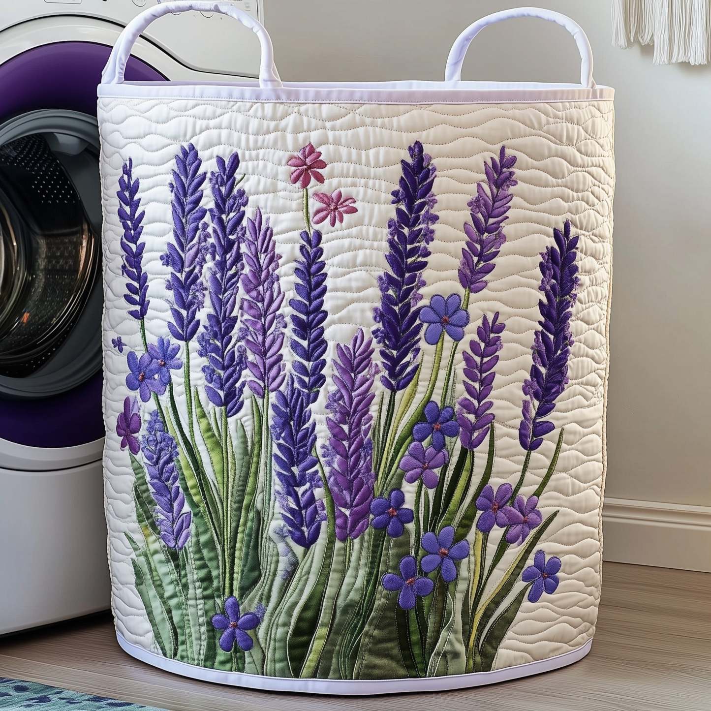 Lavender Quilted Laundry Basket GFTONT3192