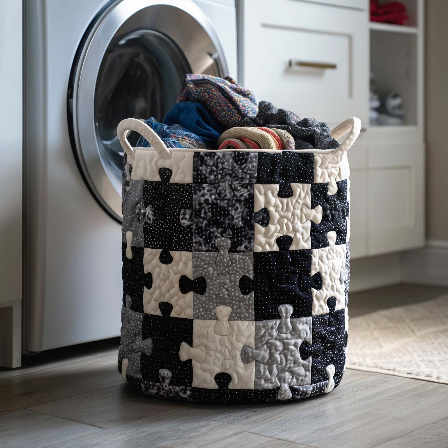 Puzzle Riddle Quilted Laundry Basket GFTONT3551