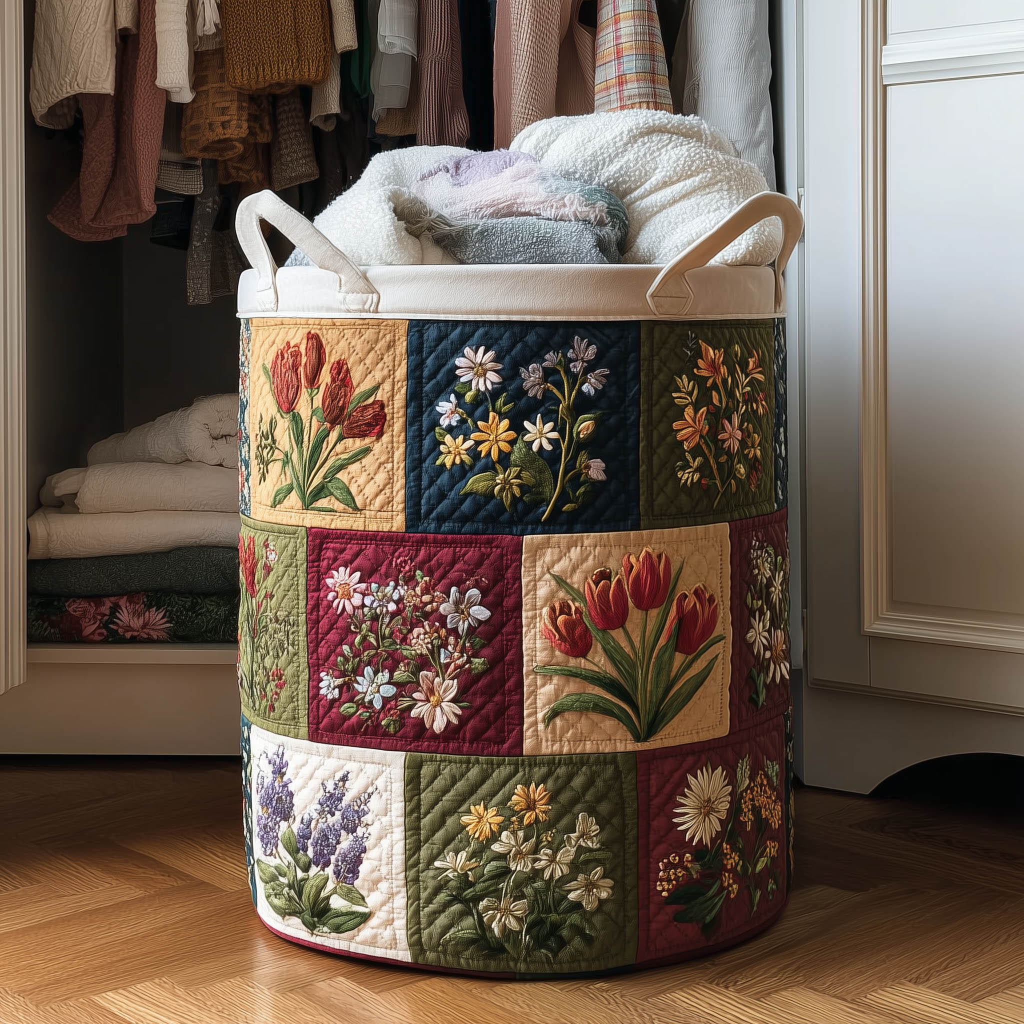 Floral Heaven Quilted Laundry Basket GFTONT5789