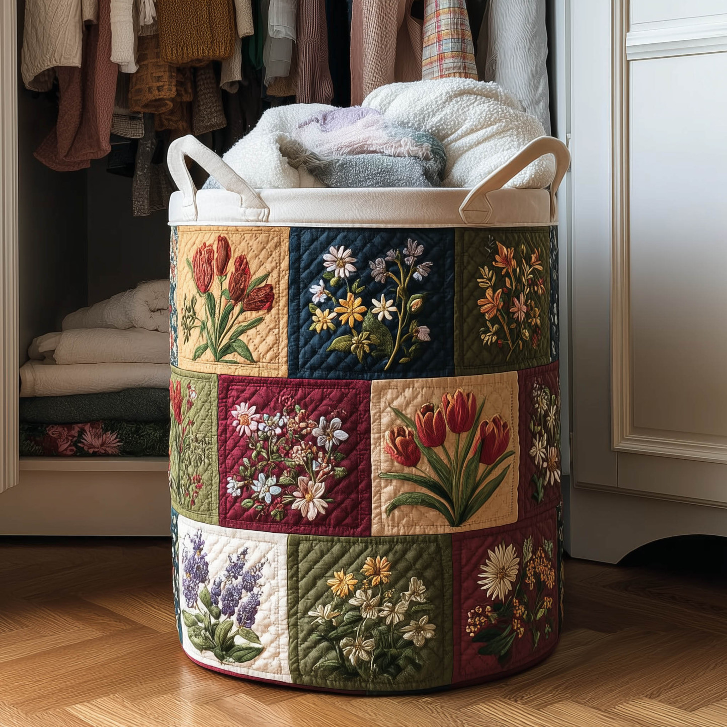 Floral Heaven Quilted Laundry Basket GFTONT5789
