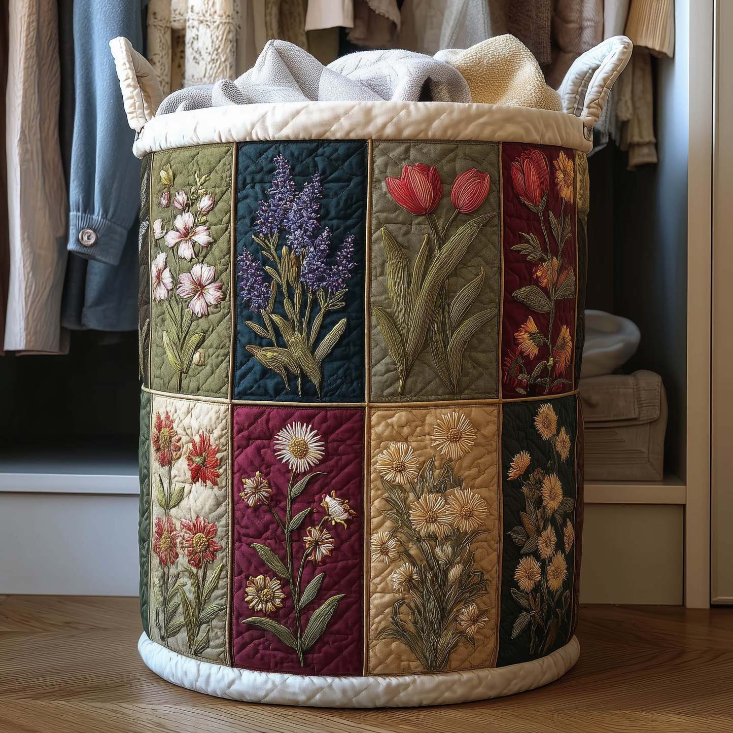 Blooming Charm Quilted Laundry Basket GFTONT5791