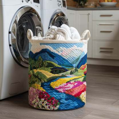 Flower Meadow Quilted Laundry Basket GFTONT5835