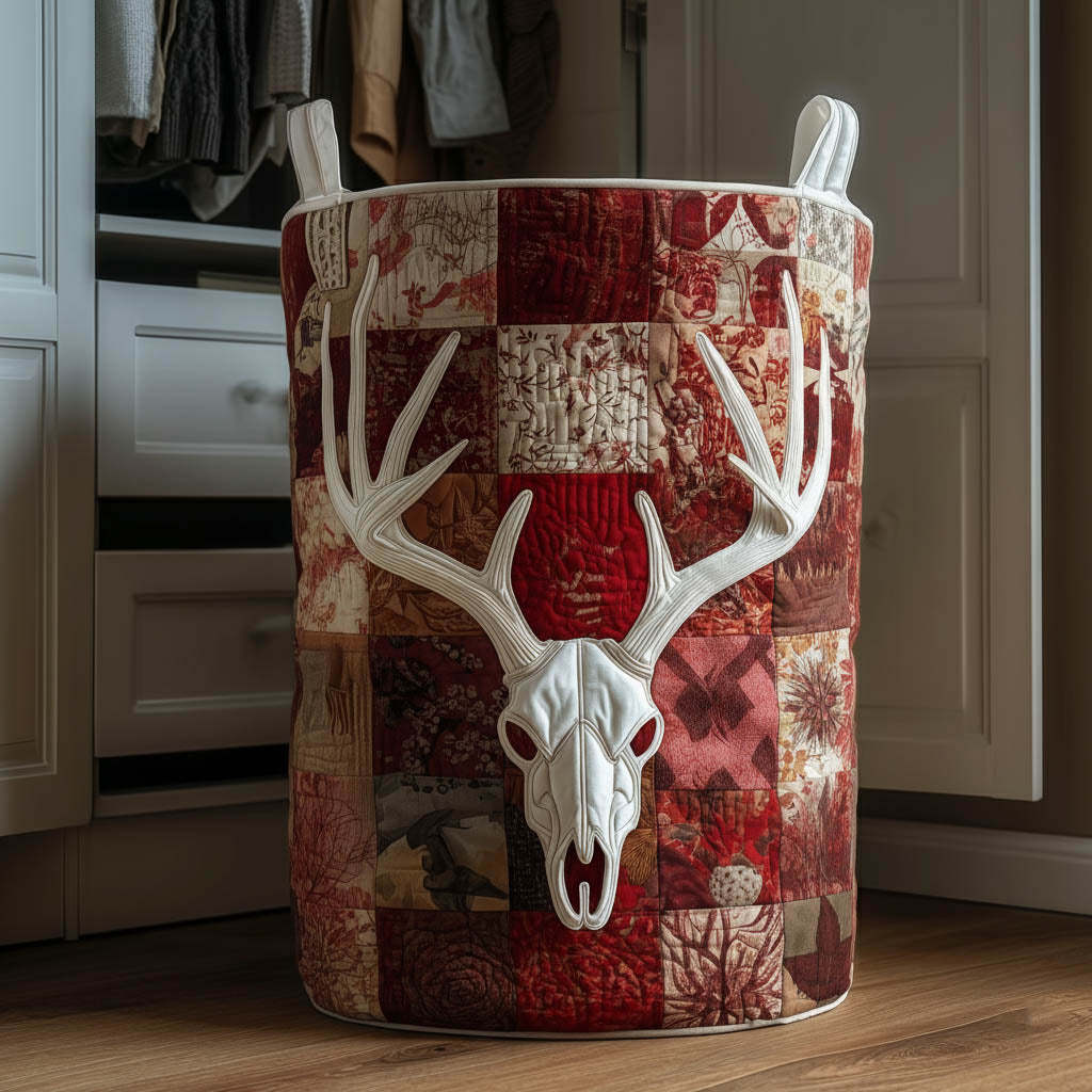 Red Antlers Quilted Laundry Basket GFTONT5951