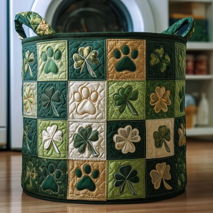 Lucky Paws Quilted Laundry Basket GFTOQM1764