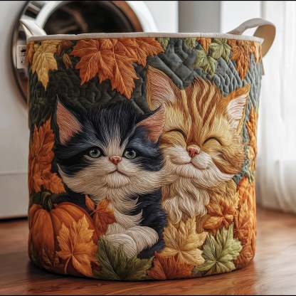 Autumn Dreamy Cat Quilted Laundry Basket GFTOTG126