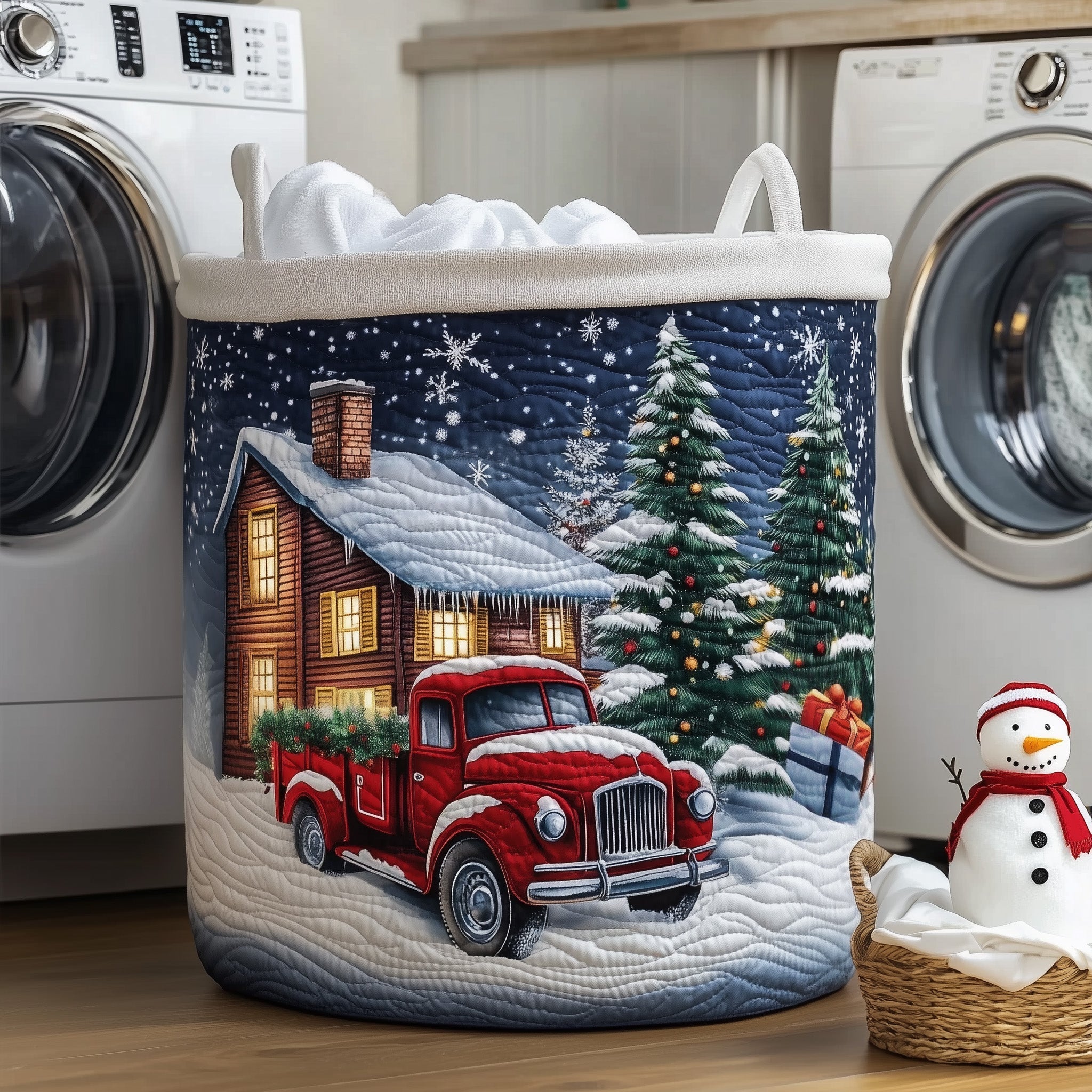 Christmas Serenity Quilted Laundry Basket GFTOTG464