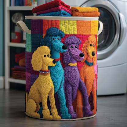 Funky Poodle Quilted Laundry Basket GFTOTG786