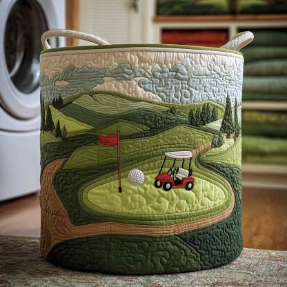 Fairway Dreams Quilted Laundry Basket GFTOTP11133