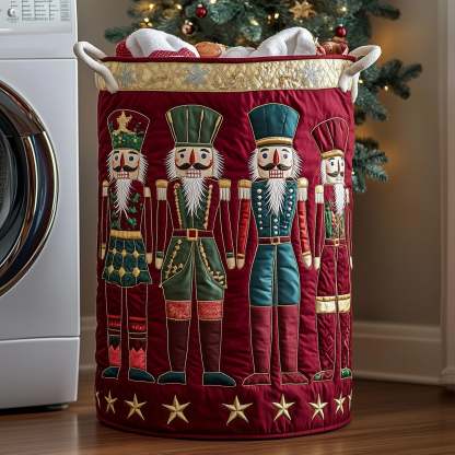 Festive Nutcracker Quilted Laundry Basket GFTOTP11984