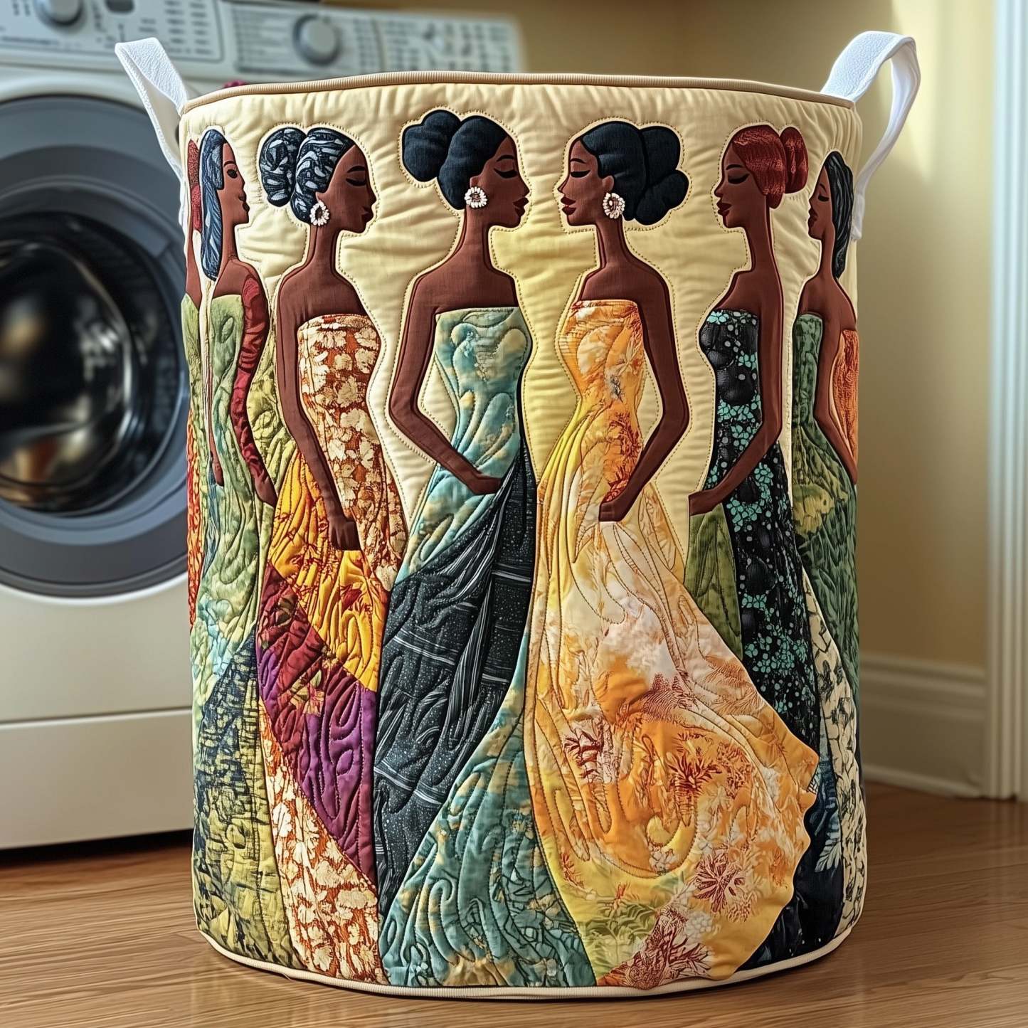 Golden Queens Quilted Laundry Basket GFTOTP12045