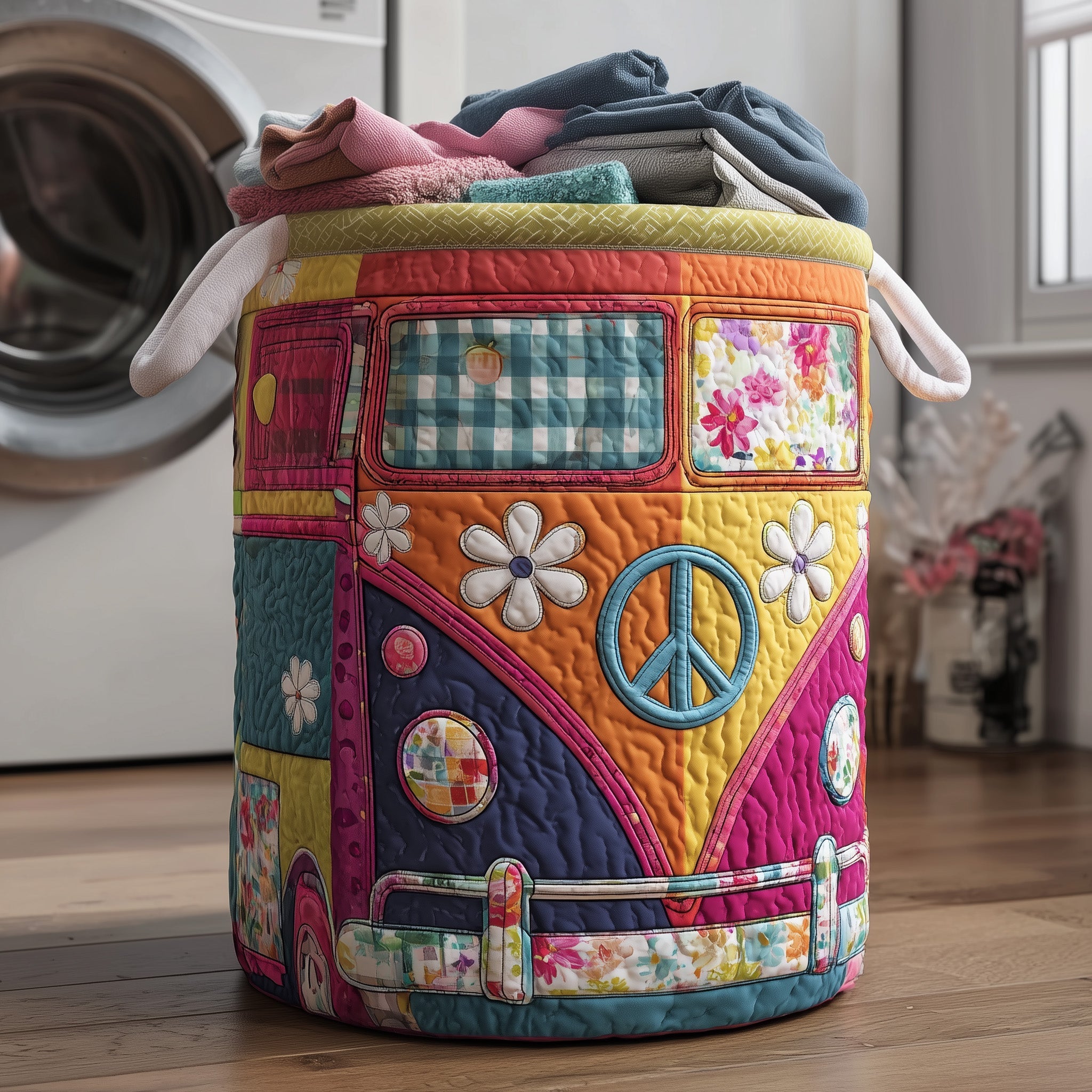 Hippie Van Quilted Laundry Basket GFTOTP12285