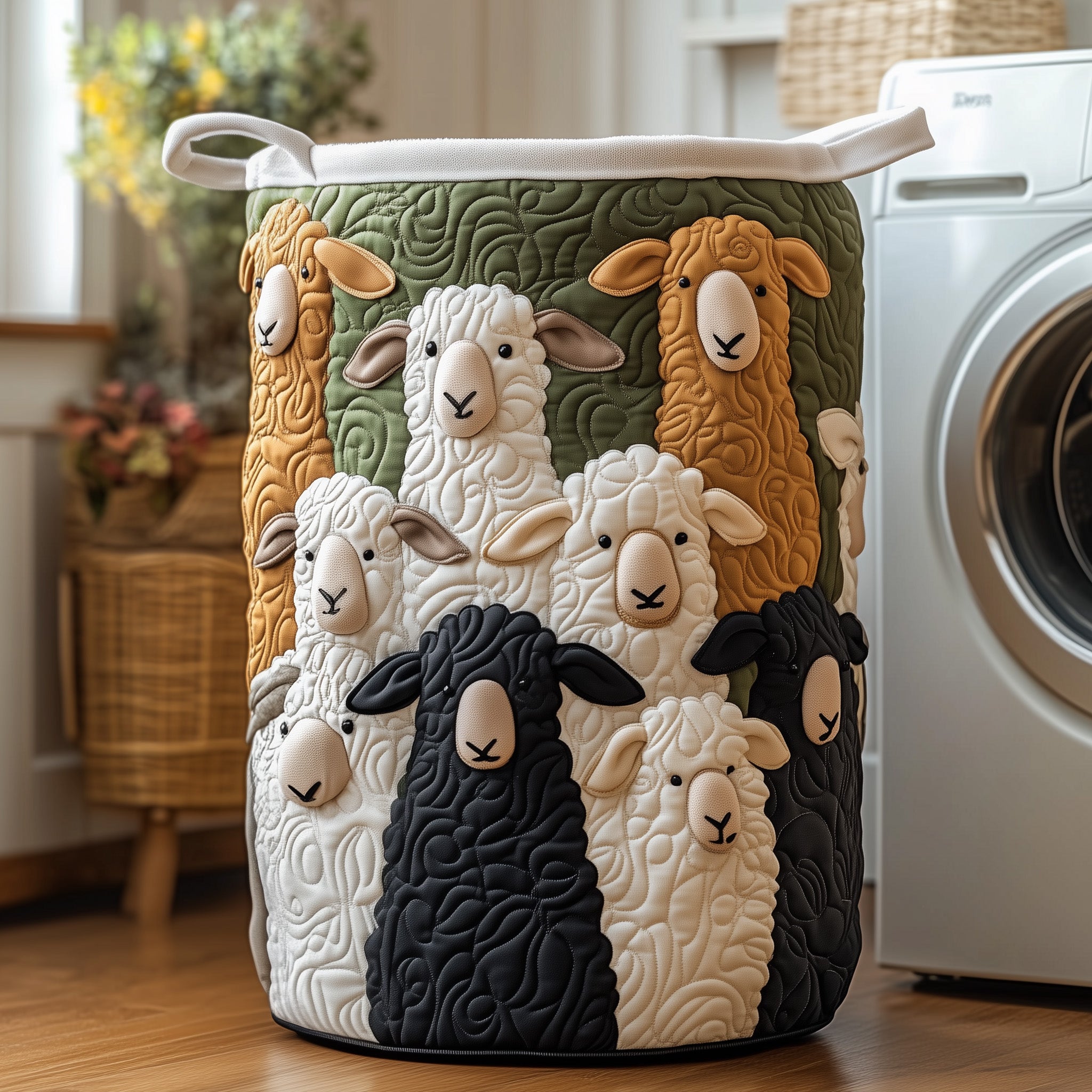 Sheep Quilted Laundry Basket GFTOXM239