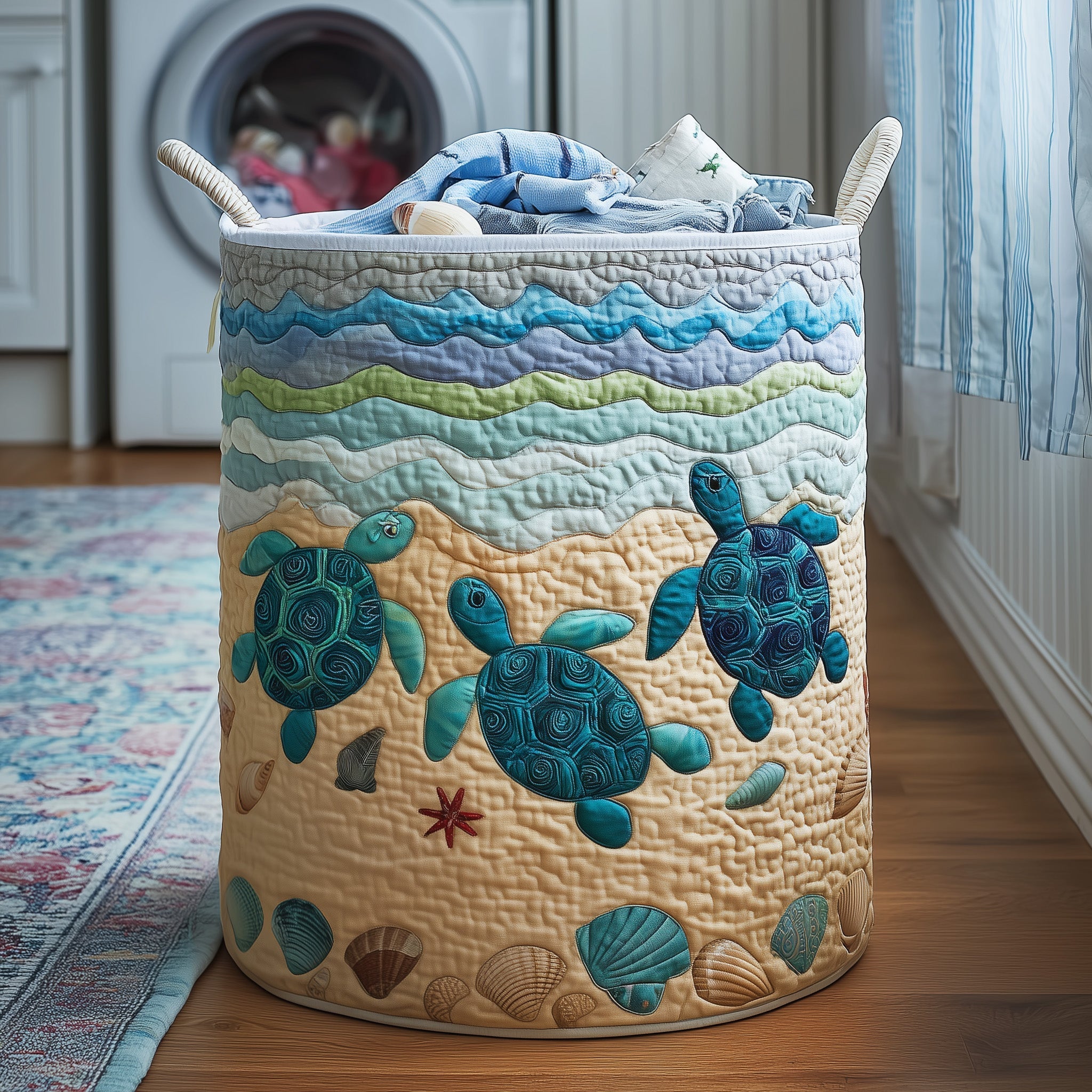 Aqua Buddies Quilted Laundry Basket GFTOYC986