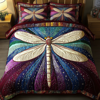Dragonfly 3-Piece Quilted Bedding Set NCU0VT96