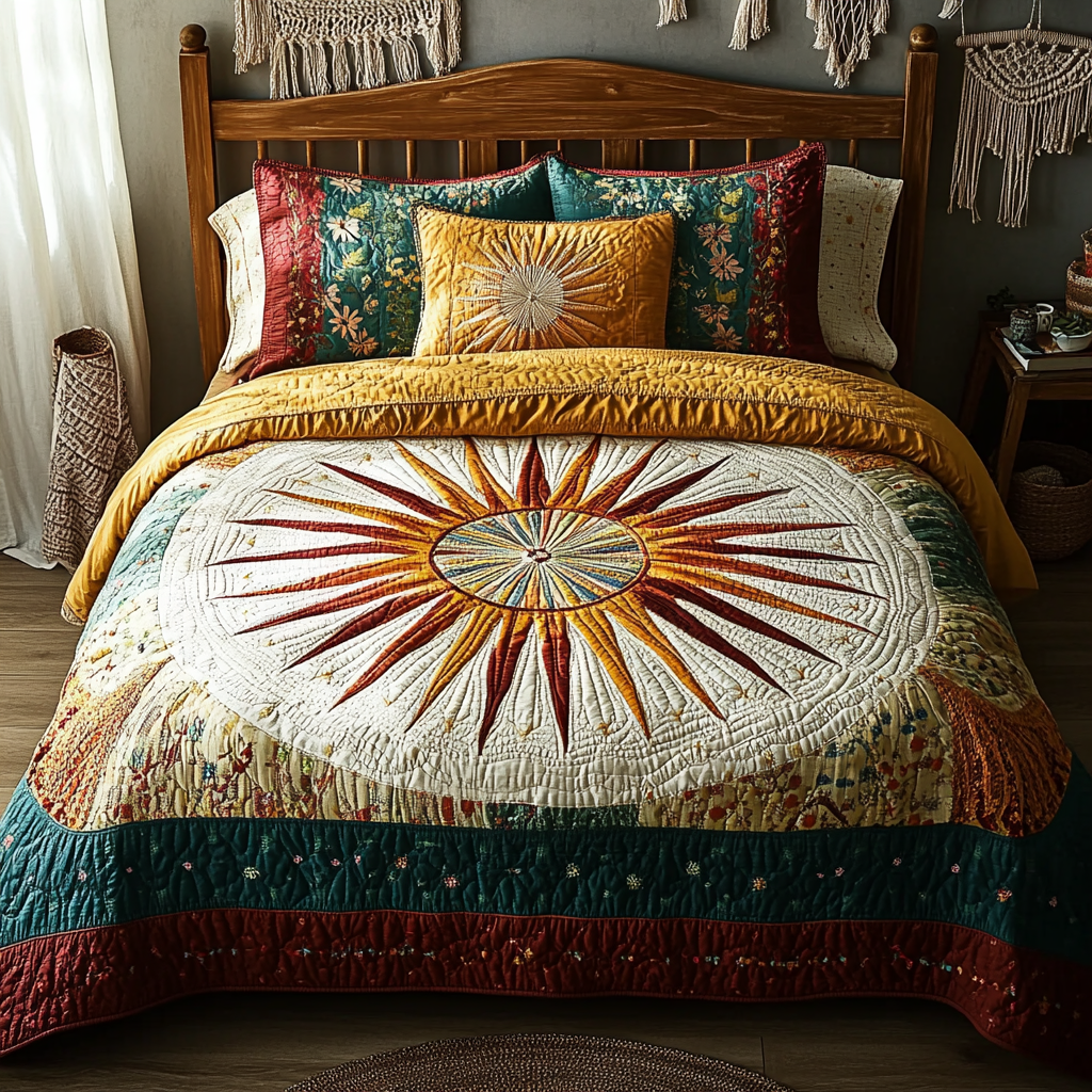 Sunshine 3-Piece Quilted Bedding Set NCU0VT106