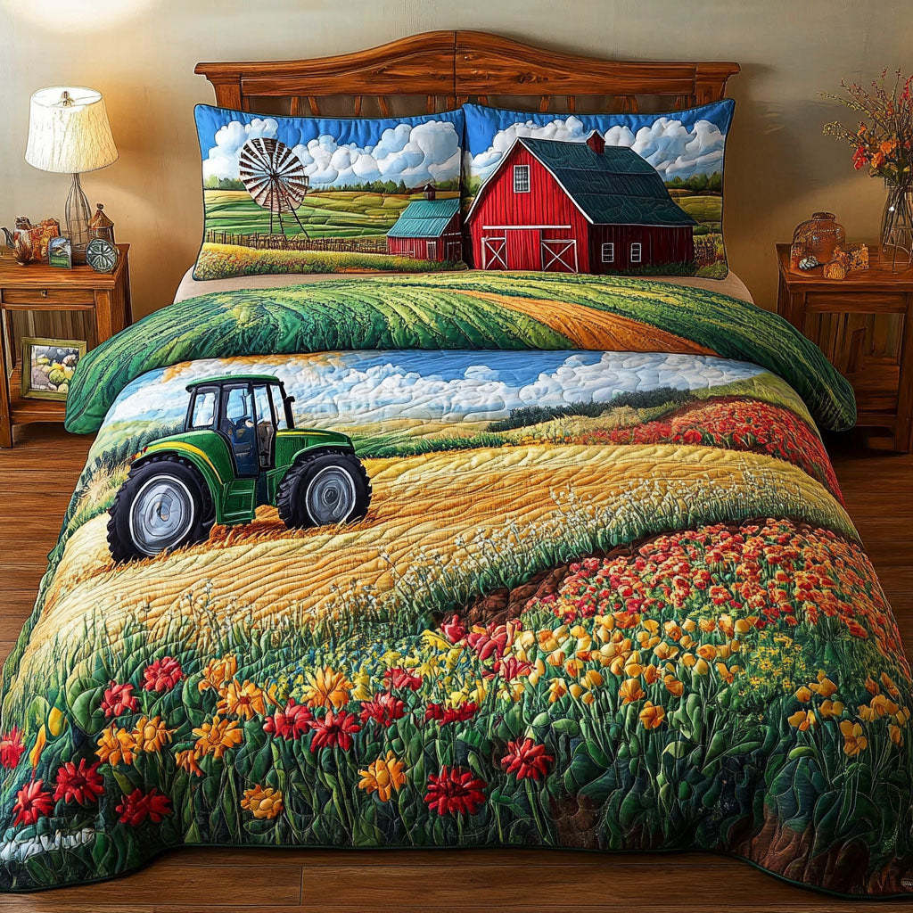 Farm 3-Piece Quilted Bedding Set NCU0VT141