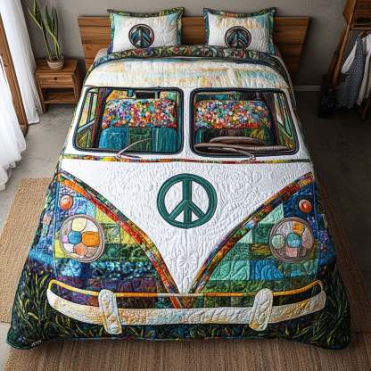 Hippie Van Haven 3-Piece Quilted Bedding Set NCU0PT3726