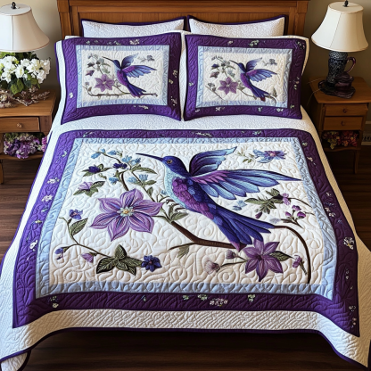 Hummingbird 3-Piece Quilted Bedding Set NCU0VT168