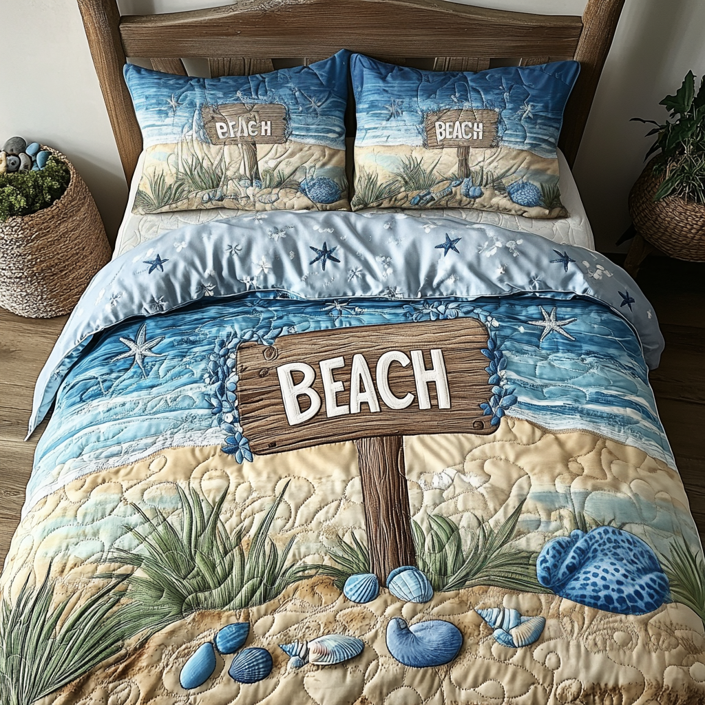 Island Breeze 3-Piece Quilted Bedding Set NCU0VH4257