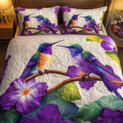 Hummingbird 3-Piece Quilted Bedding Set NCU0VT156