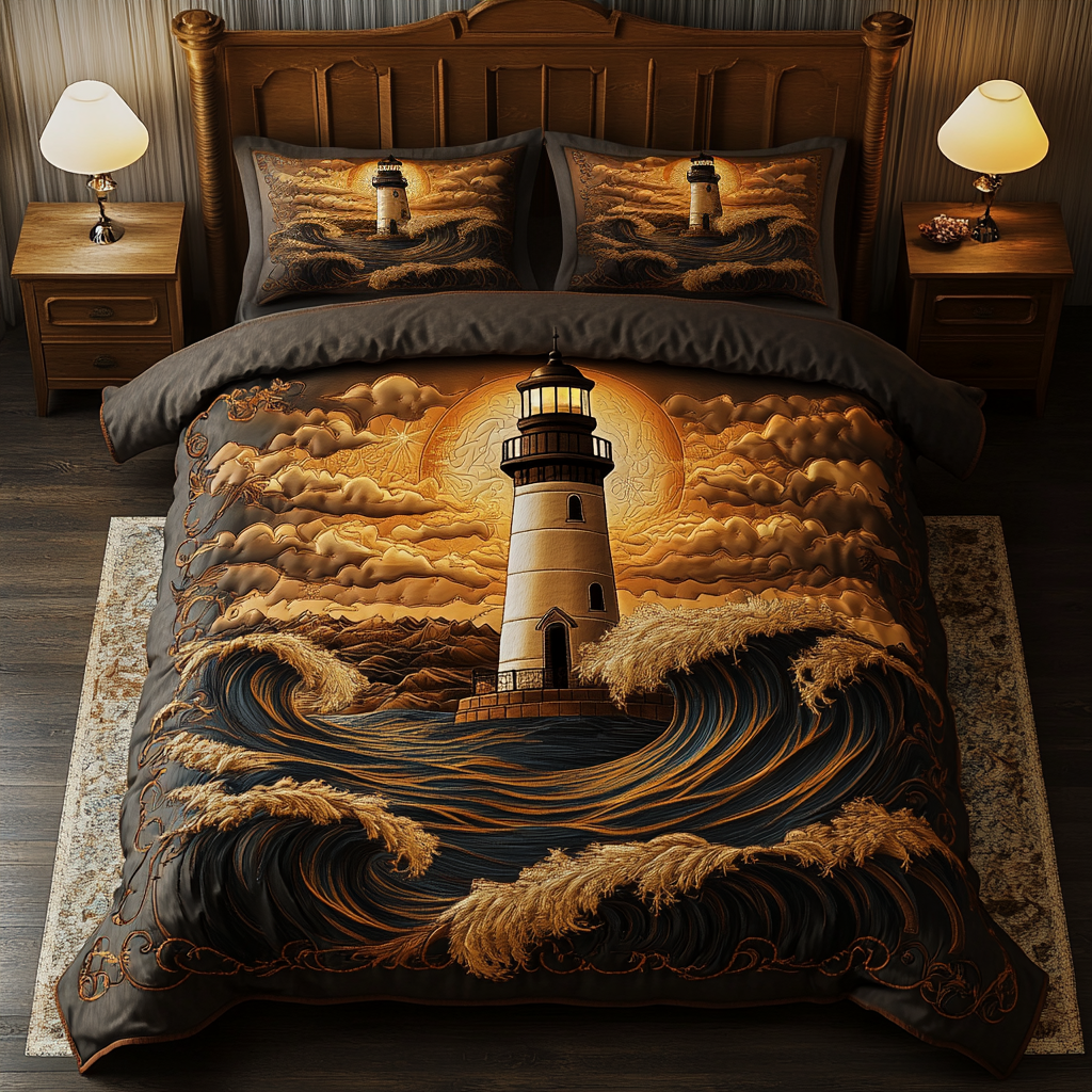 Lighthouse 3-Piece Quilted Bedding Set NCU0VT109