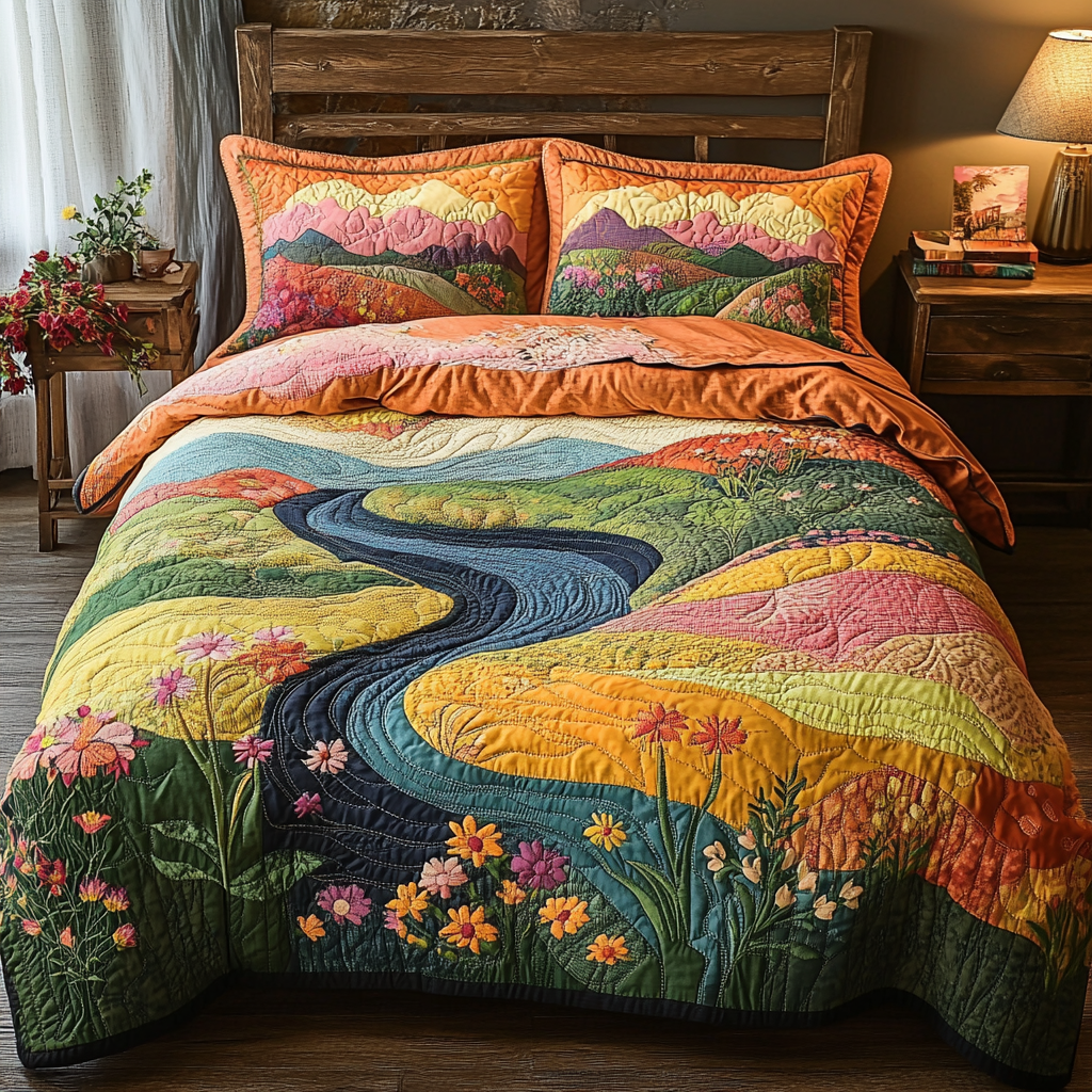 Sunshine 3-Piece Quilted Bedding Set NCU0VT106