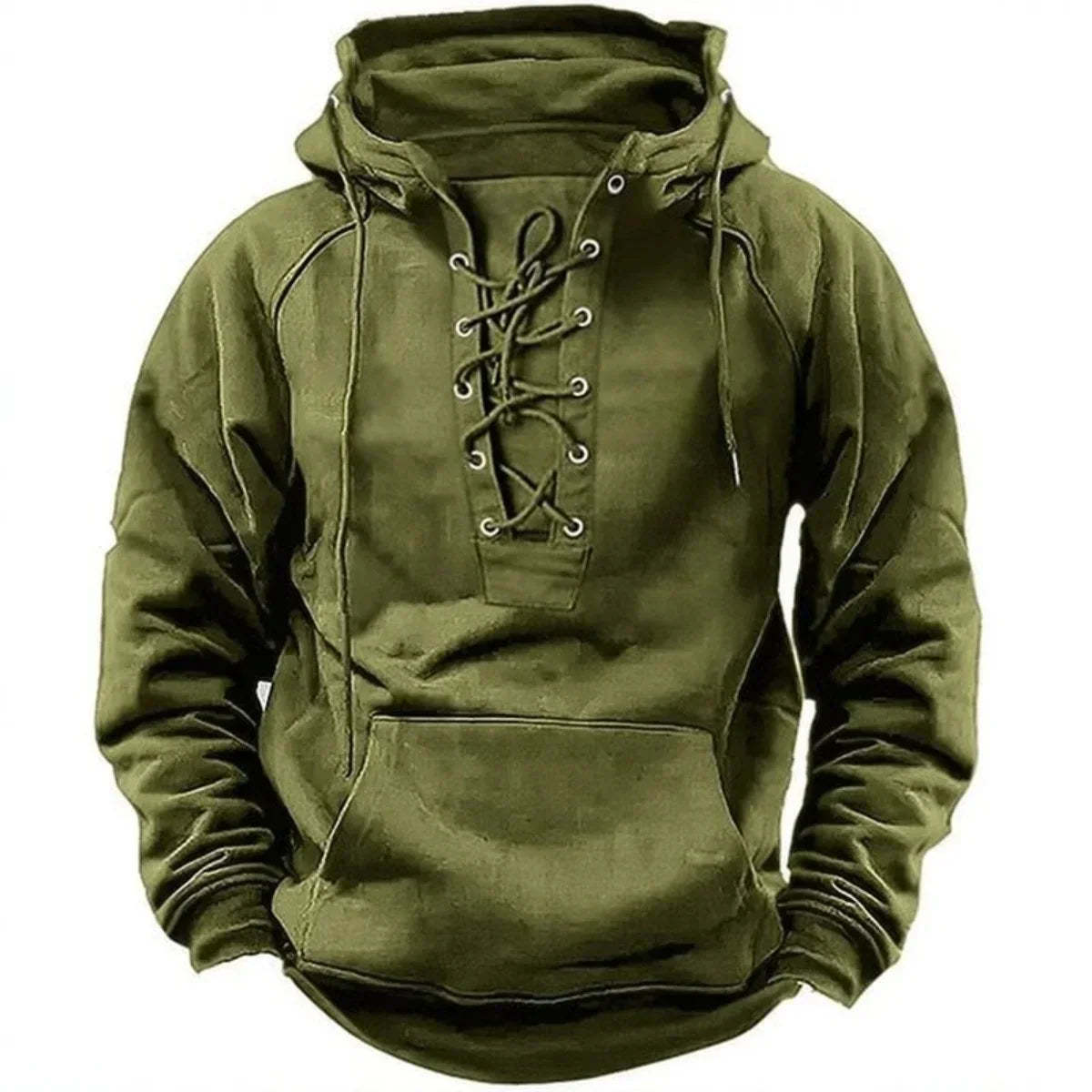 Rugged Lace-Up Hoodie