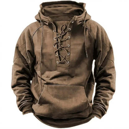 Rugged Lace-Up Hoodie