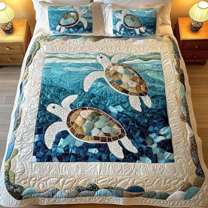 Turtle 3-Piece Quilted Bedding Set NCU0VT68