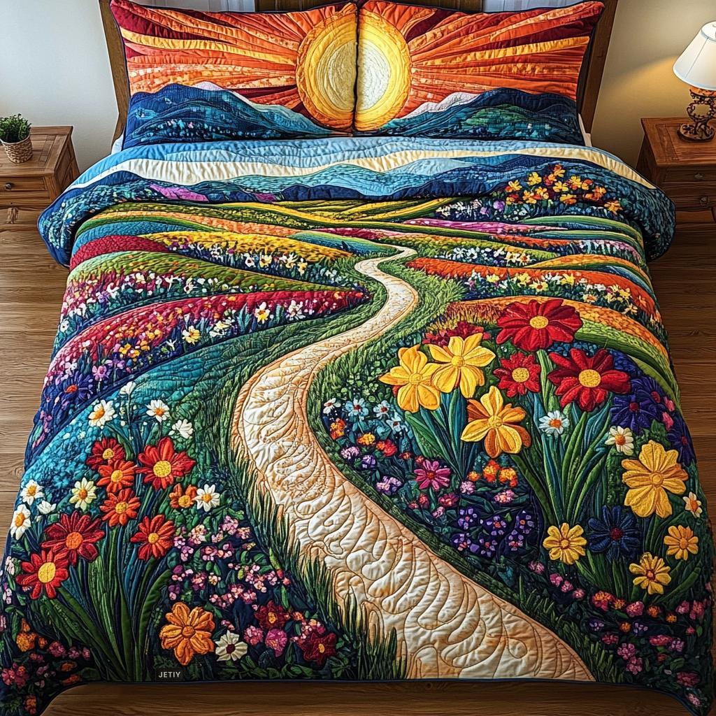 Sunbeam Serenity 3-Piece Quilted Bedding Set NCU0VL894