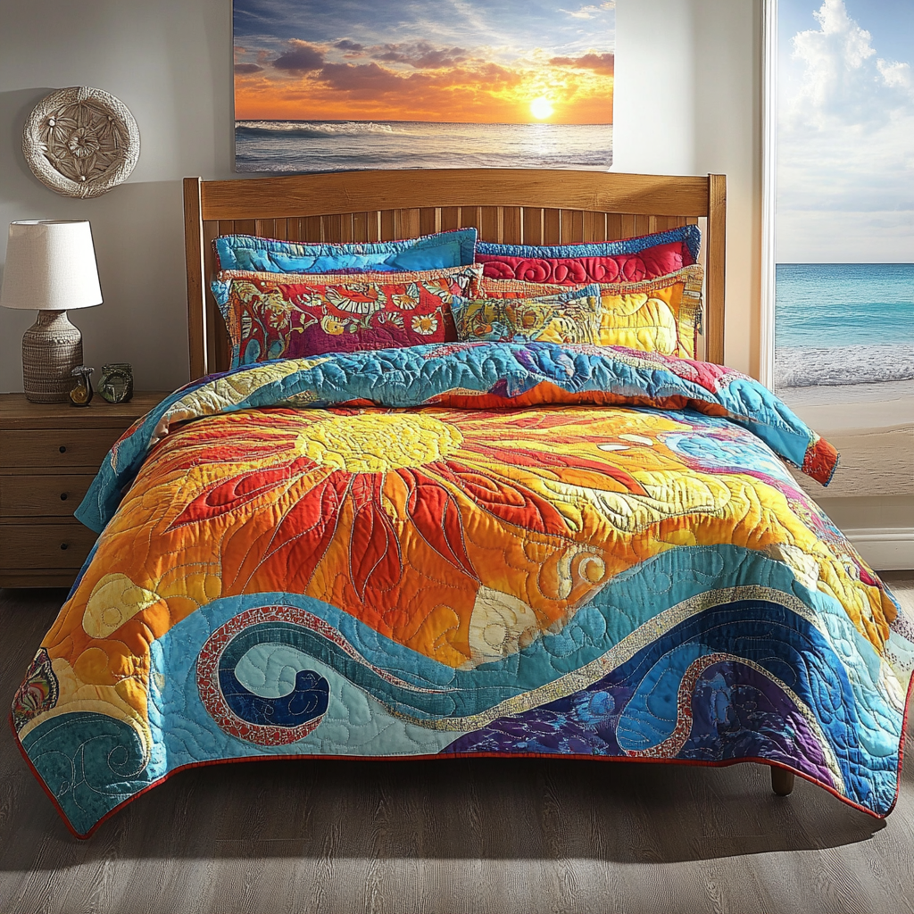 Sunshine 3-Piece Quilted Bedding Set NCU0VT106