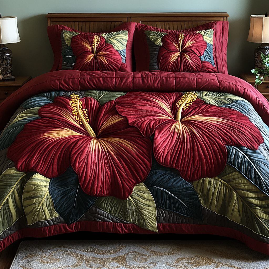 Tropical Charm 3-Piece Quilted Bedding Set NCU0VH4104