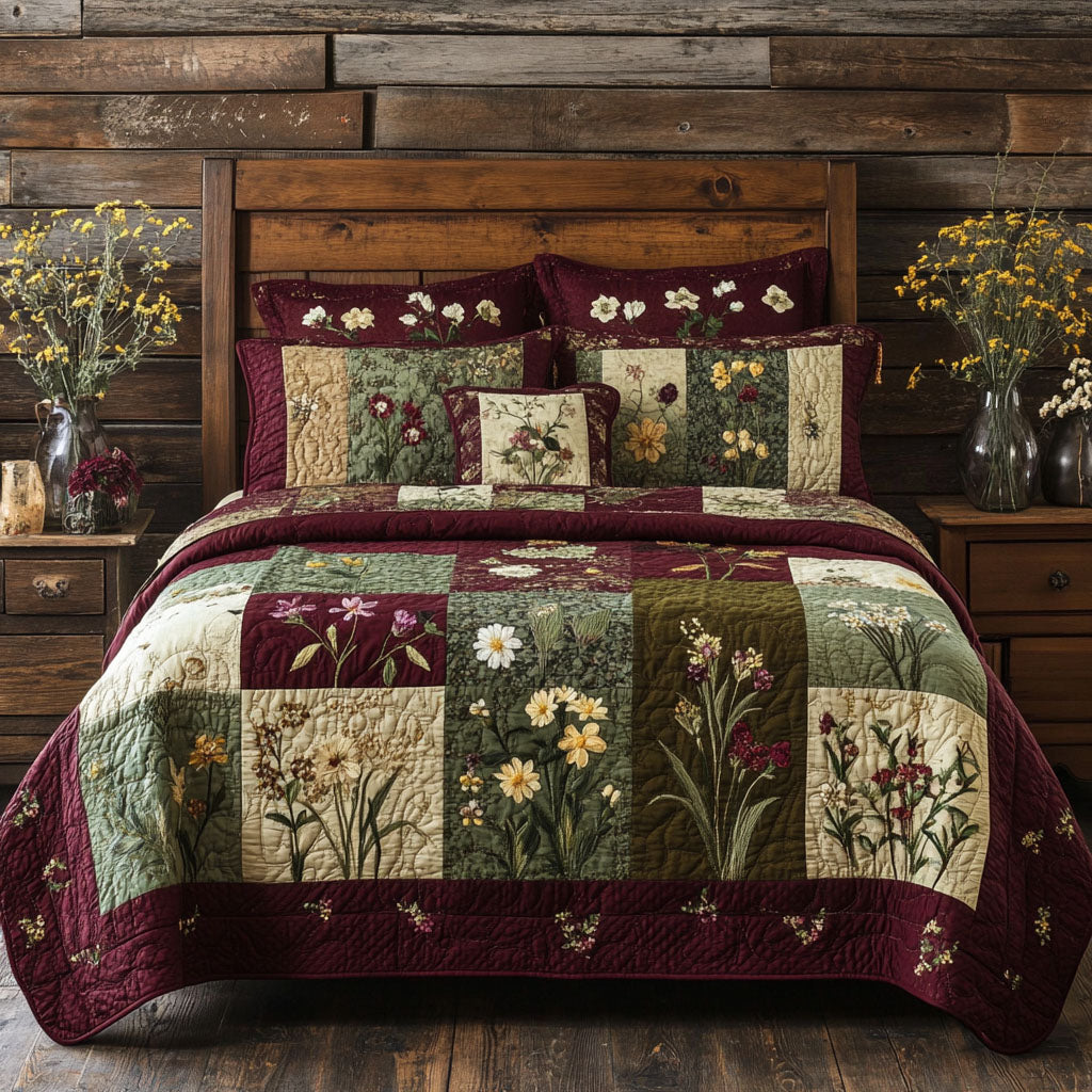 Wildflower Dreams 3-Piece Quilted Bedding Set NCU0PT5043