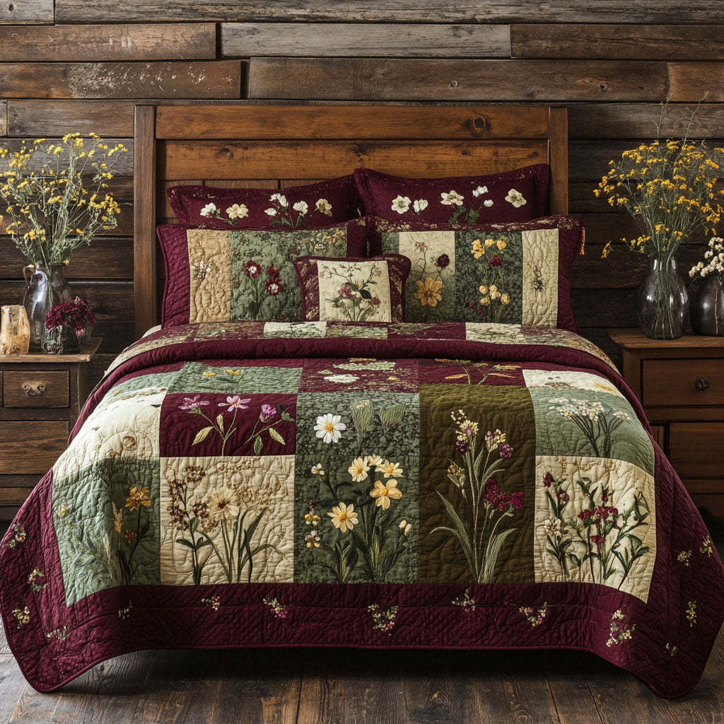 Wildflower Dreams 3-Piece Quilted Bedding Set NCU0PT5043