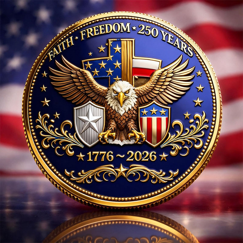 Faith, Freedom & United States 250th Anniversary Commemorative Coin