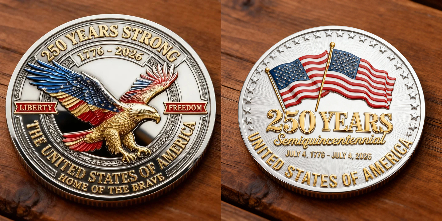 🏆Flash Sale 60% OFF - 🇺🇸 “250 Years Strong” United States Semiquincentennial Commemorative Coin 🦅✨