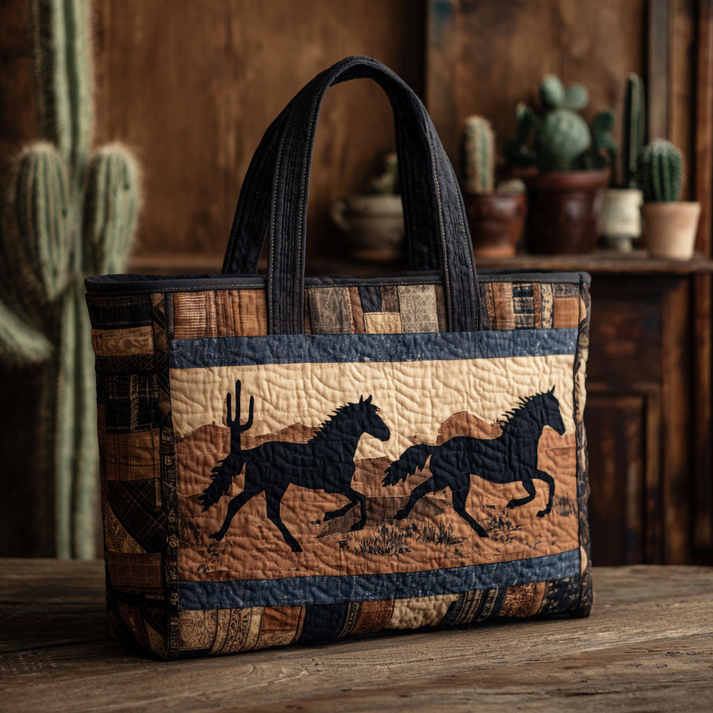 Dusty Hooves Quilted Tote Bag