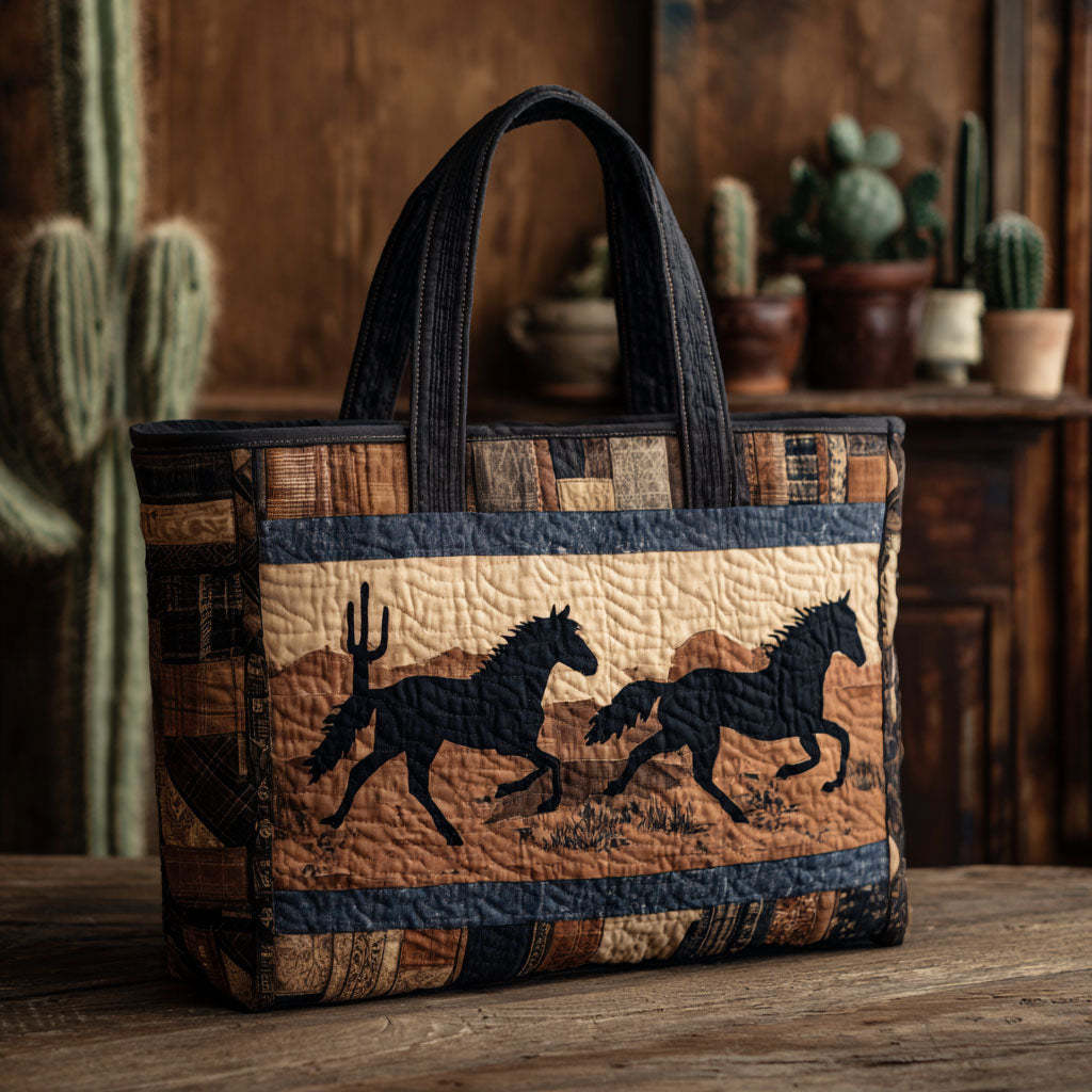 Dusty Hooves Quilted Tote Bag