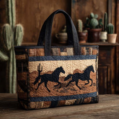 Dusty Hooves Quilted Tote  Bag