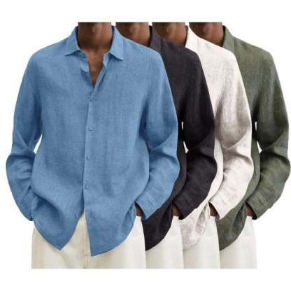 🔥2026 Men's Cotton Linen Long-Sleeve Shirt