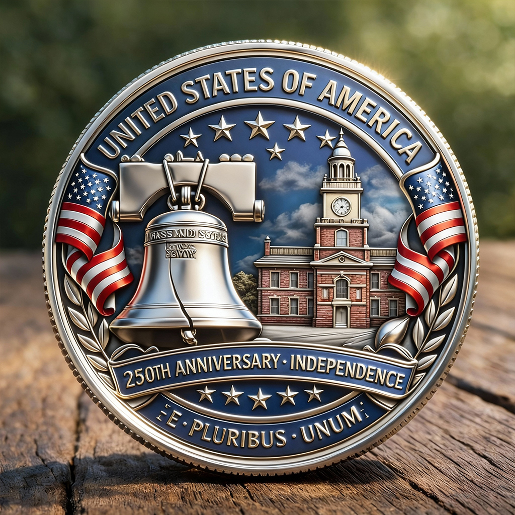 250 Years of Freedom 1776–2026 Commemorative Challenge Coin