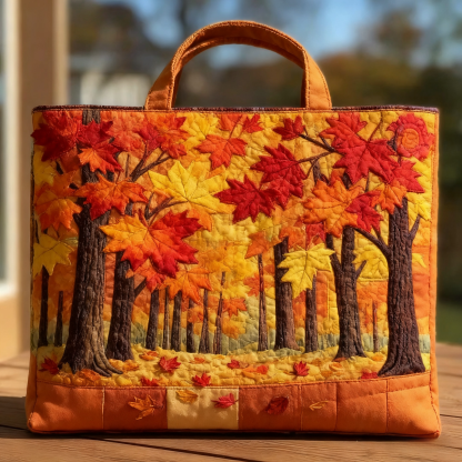 maple leaf quilted tote bag