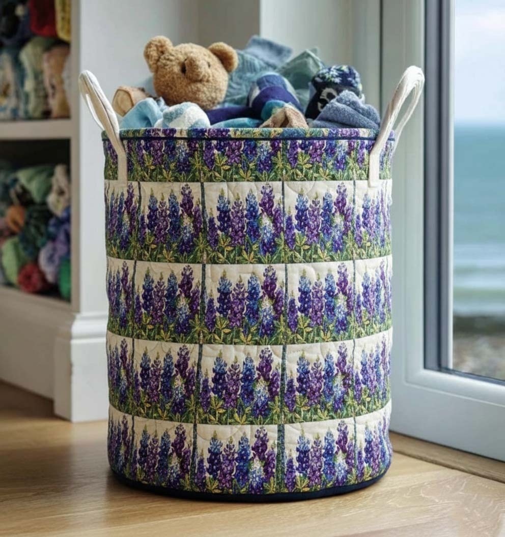 Flower Patchwork Quilted Laundry Basket GFTOTG2451