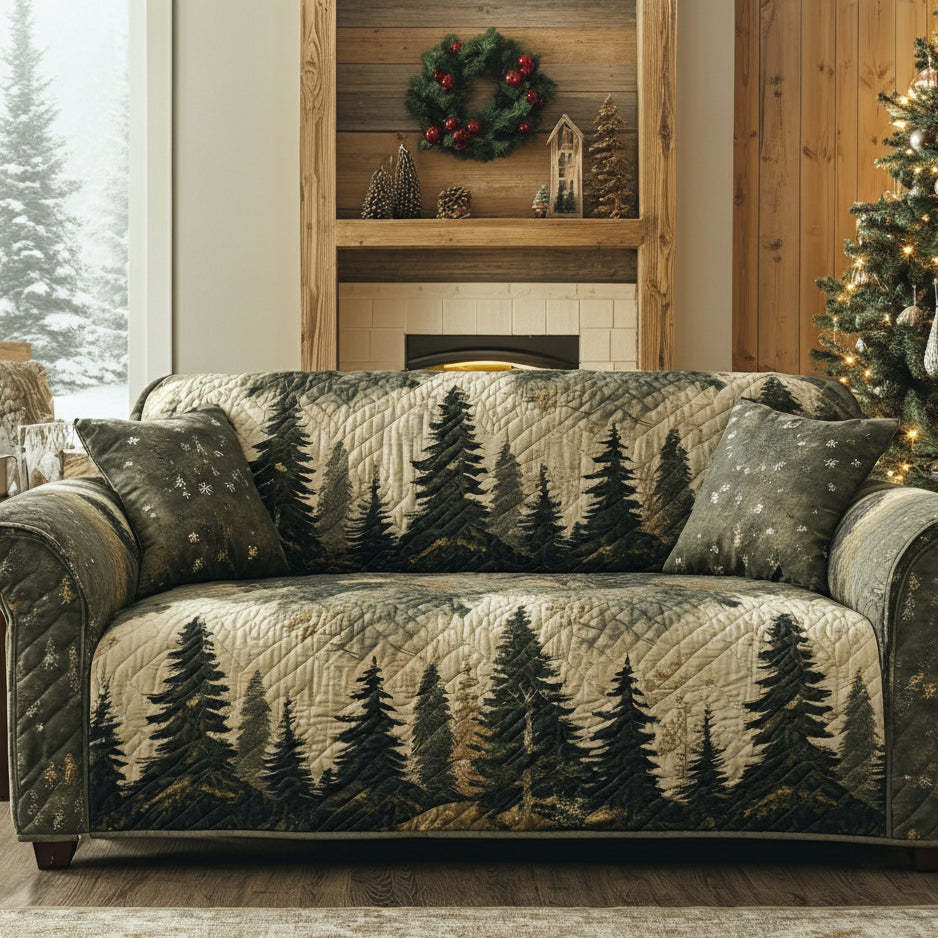 Woodland Peace Quilted Sofa Cover NCU0DV8619