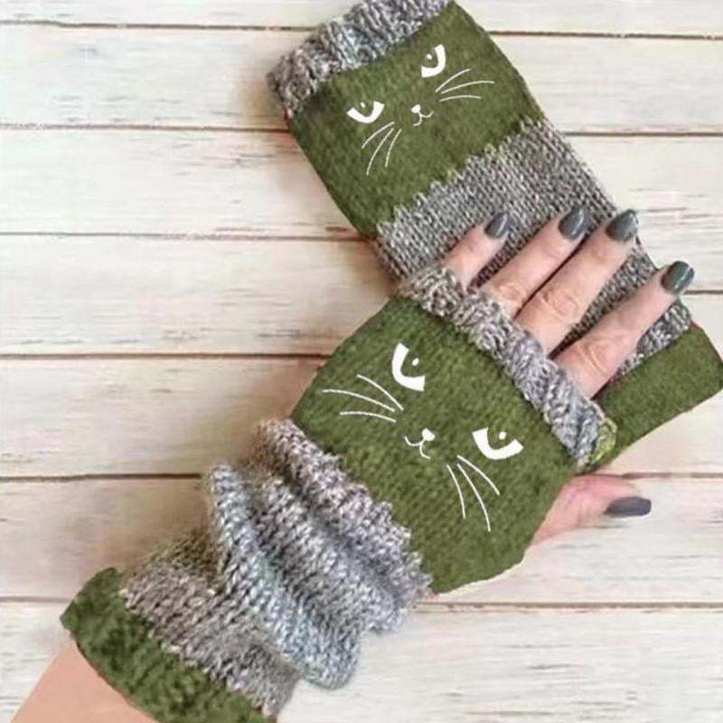 🔥Black Friday Sale Is On Fire!❄️Women’s Knitted Fingerless Gloves with Cute Cat – Cozy, Stylish & Practical Winter Hand Warmers 🐾