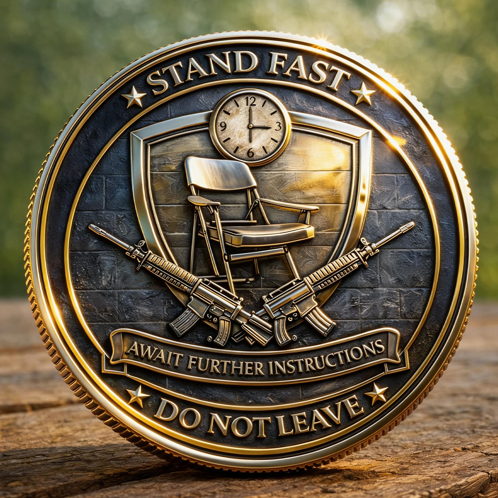 “Awaiting Further Guidance” Military Morale Challenge Coin